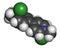 Paraquat herbicide molecule 3D rendering. Atoms are represented as spheres with conventional color coding: hydrogen white,.