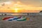 Parasail on the Kata beach in sunset