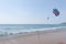 Parasailing above the blue sea at Phuket Thailand