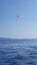 Parasailing in the Adriatic coast in Croatia, Southern Europe - recreational kiting activity