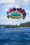 Parasailing adventure on the lake