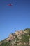 Parasailing in a blue sky