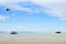 Parasailing in a blue sky in Pattaya beach