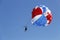 Parasailing in a blue sky in Punta Cana, Dominican Republic