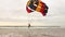 Parasailing extreme sports on the beach