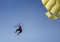 Parasailing: flying over the sea by parachute