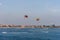 Parasailing in front of Tanjung Benoa Beach, Bali Indonesia