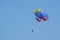 Parasailing guy at the tropical island at Maldives