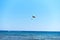 Parasailing at Issos beach in Corfu, Greece.