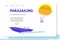 Parasailing landing page template with text space