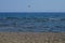 Parasailing on the Mediterranean Sea. Rhodes Island, Greece