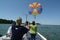 Parasailing ove lake