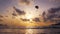 Parasailing in the sunset sky, Patong beach, Phuket, Thailand