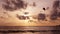 Parasailing in the sunset sky, Patong beach, Phuket, Thailand