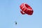 Parasailing with Turkish flag.