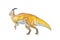 Parasaurolophus dinosaur isolated background