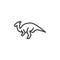 Parasaurolophus dinosaur line icon