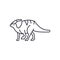 Parasaurolophus vector line icon, sign, illustration on background, editable strokes