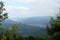 Parascha mountain range near the town of Skole, Lviv region. Ukraine. The landscape of lush flowering vegetation in the summer sea