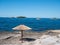 Parasol on the beach in Croatia