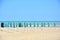 Parasols at the beach in Giulianova