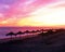 Parasols on beach, Torrox Costa, Spain.