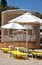 Parasols and deckchairs on the beach