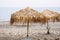 Parasols at Maleme beach on Crete