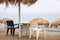 Parasols at Maleme beach on Crete