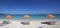 Parasols on Mont-Choisy beach, Mauritius island