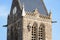 Paratrooper dummy hung from the steeple of the church in Sainte-Mere-Eglise, Normandy