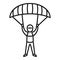 Paratrooper icon, outline style