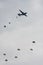 Paratroopers drop during the 72th commemoration of operation Market Garden