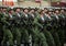 Paratroopers of the Kostroma 331st guards parachute regiment during the parade on red square in honor of Victory Day