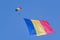 Paratroopers with romanian tricolor parachute