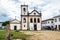 Paraty, Brazil - Jan 24, 2024: The Jesuit Baroque-Rococo style of the 18th century Church of Santa Rita in Paraty,Brazil