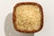 Parboiled Chinese Rice seed. Top view of grains in a basket. Close up.