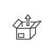 Parcel Box and arrow up line icon