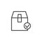 Parcel box check outline icon