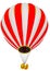 The parcel box flies in a hot air balloon