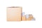 Parcel, Cardboard box is big and small isolated white background