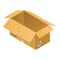 Parcel carton box icon, isometric style