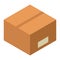 Parcel carton box icon, isometric style