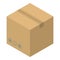 Parcel carton box icon, isometric style