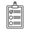 Parcel checklist icon, outline style