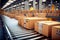 Parcel on conveyor belt for automatic logistics management