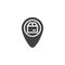 Parcel delivery point vector icon