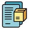 Parcel files icon vector flat