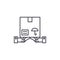 Parcel handling linear icon concept. Parcel handling line vector sign, symbol, illustration.