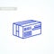 Parcel icon. Delivery box, cardboard flat style colored icon on white background. Post services, delivery.